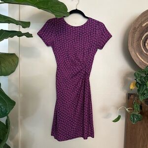 Diane Von Furstenberg Flower Ruched Mini Dress